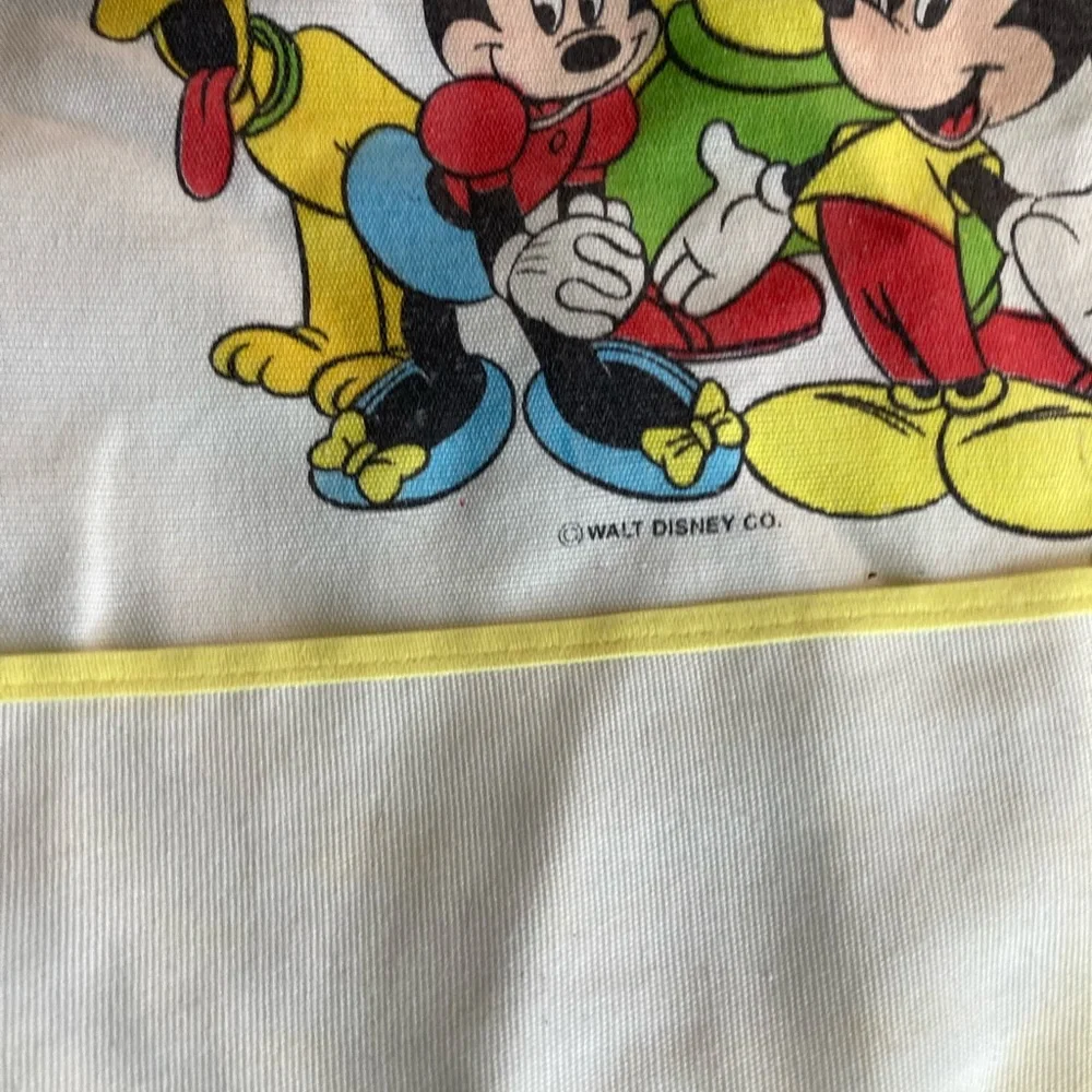 VTG Disney Mickey, Minnie Mouse, Pluto, Goofy Print Kitchen Apron Bib One Size